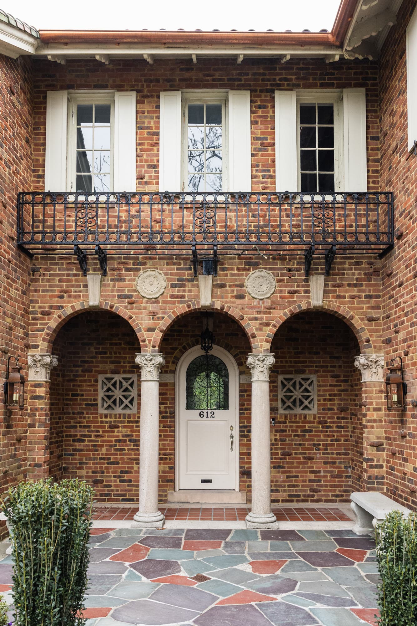Historic brick entrance and arched facade at Project Six Twelve in Providence, Rhode Island