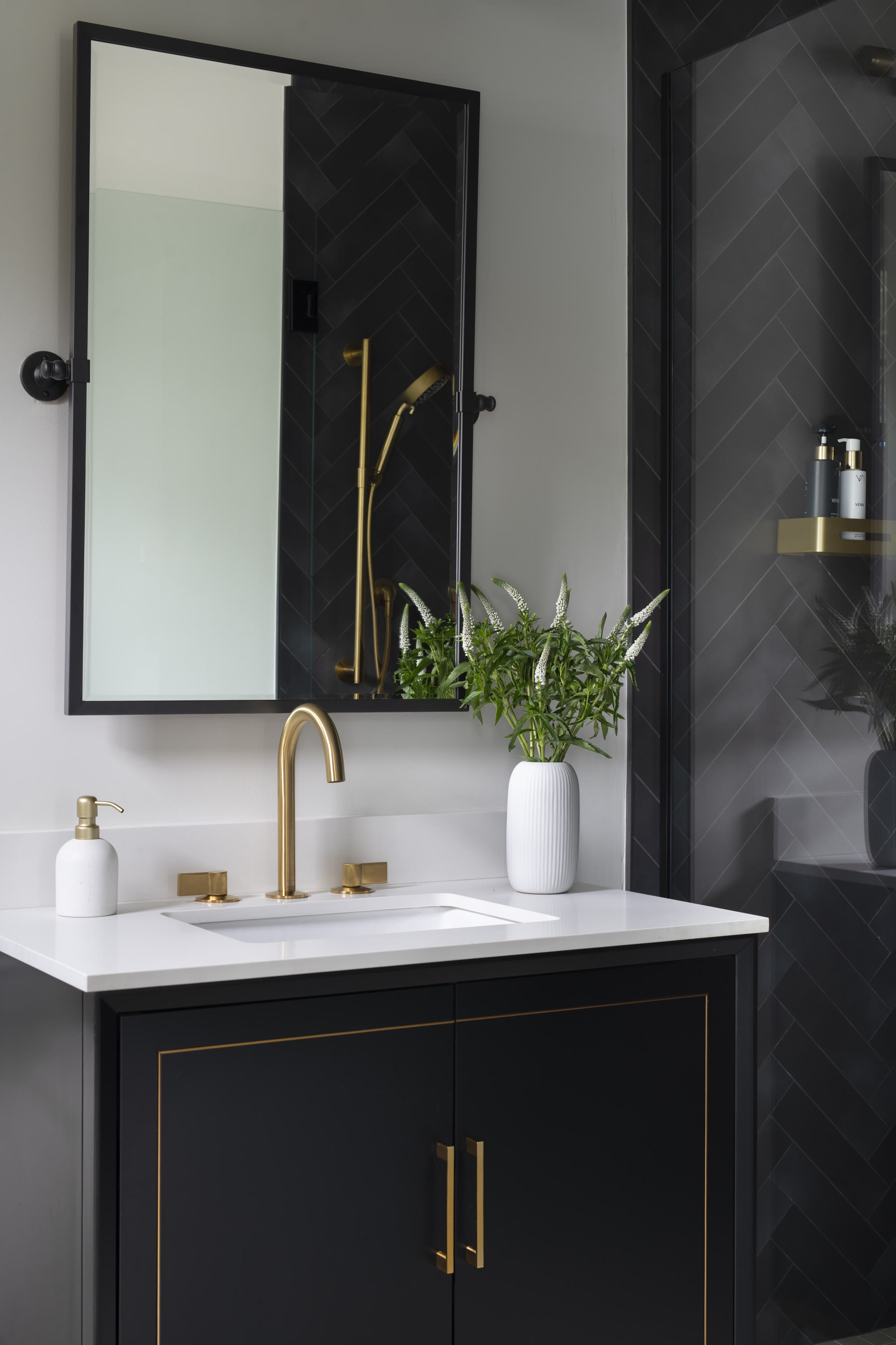 Finished primary bath craftsmanship at Project One in East Greenwich, Rhode Island