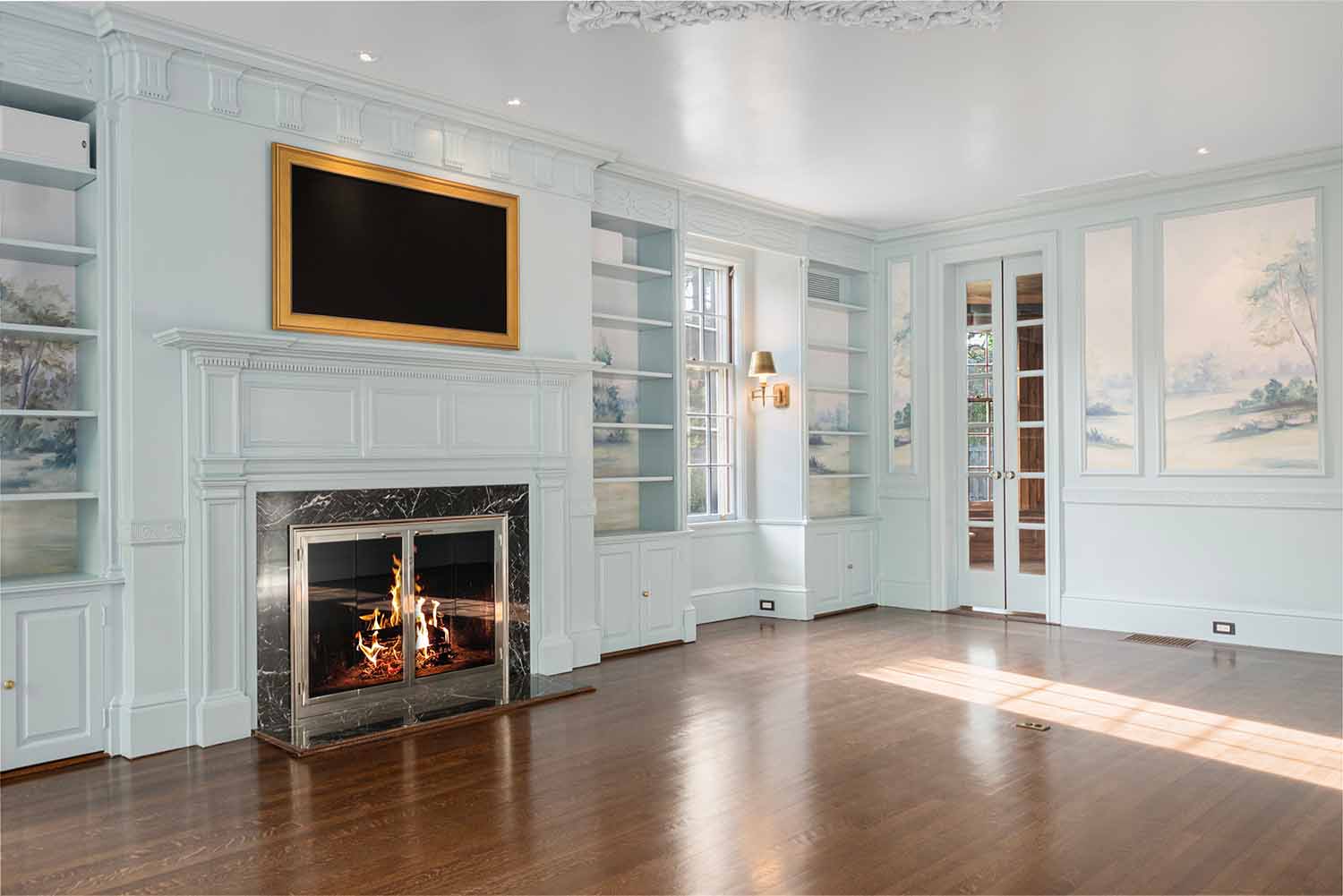 Formal living room design historic millwork
