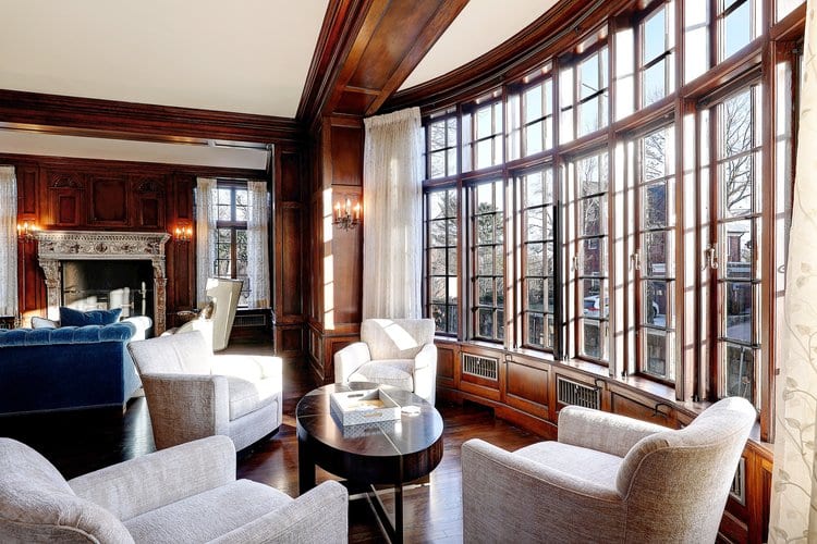 Formal living room historic woodwork providence