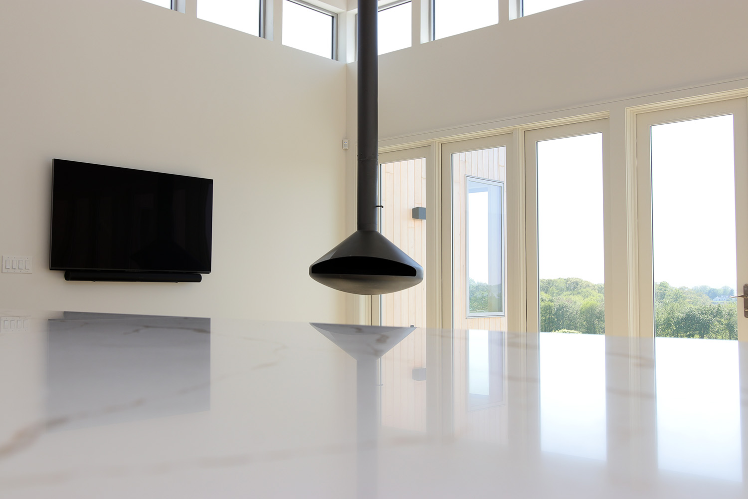 Open living space design new construction tiverton