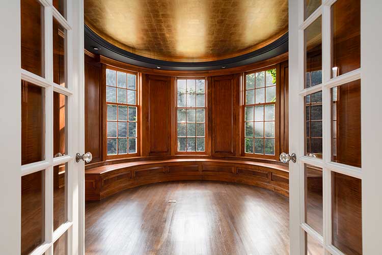 Restored wood paneling bay window providence