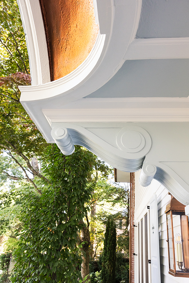 Historic cornice molding restoration detail